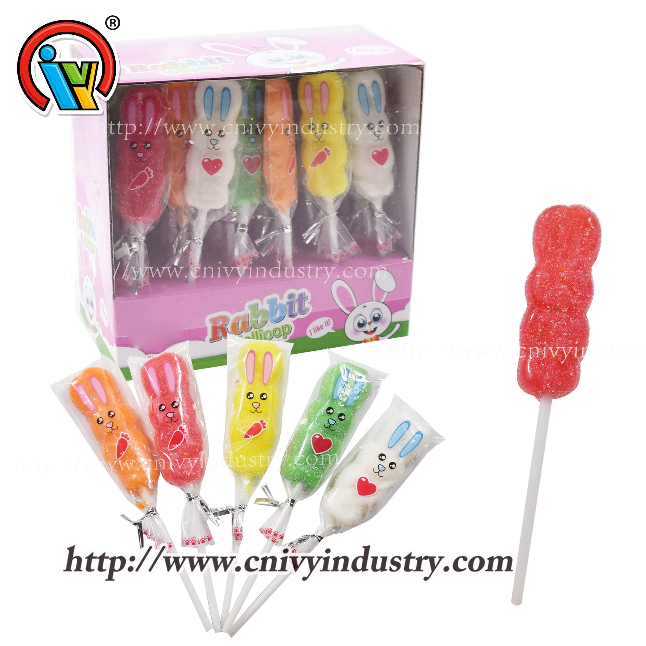 rabbit shape gummy jelly lollipop candy