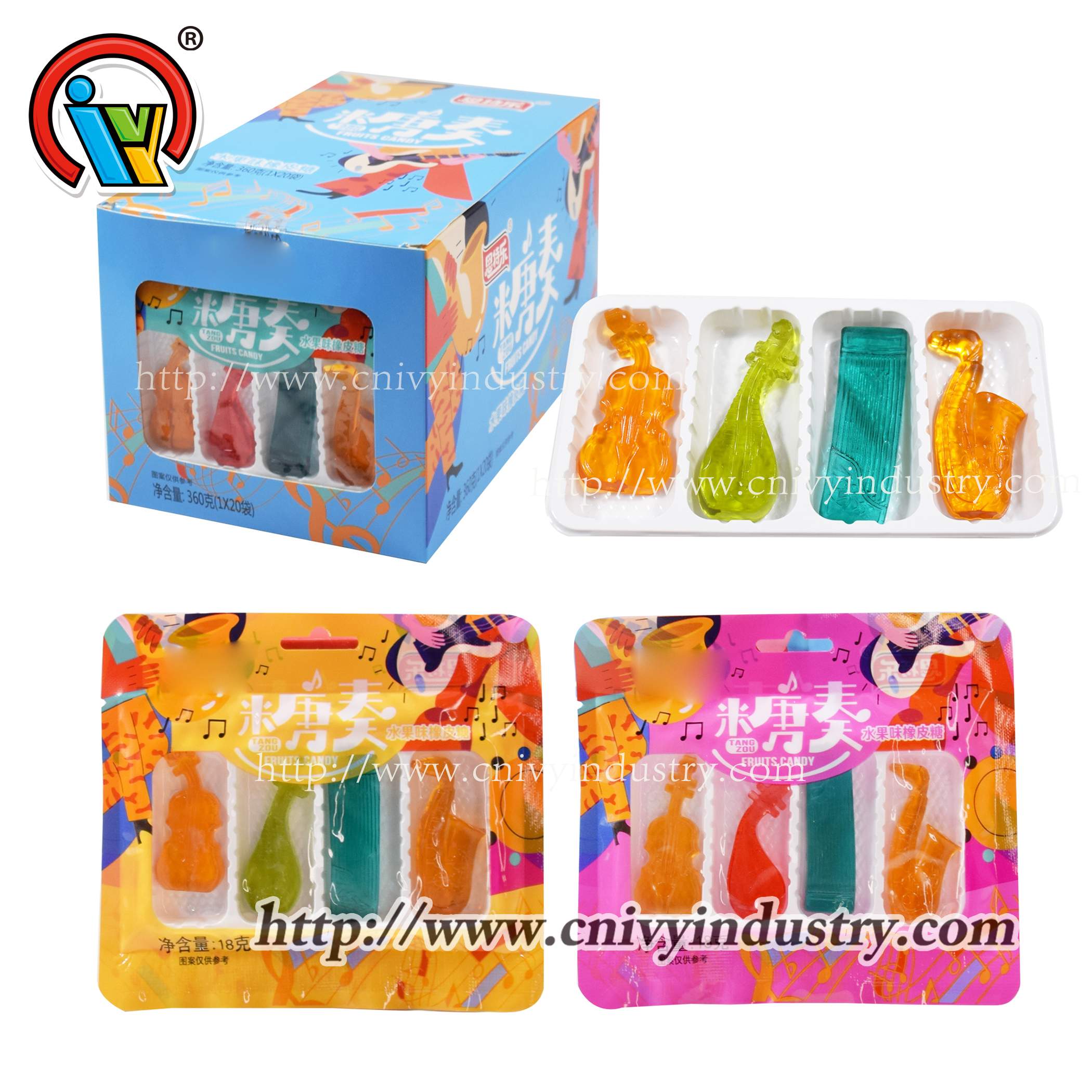 musical instrument shape jelly gummy candy manufacturer