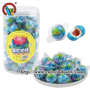 Bonbons bubble gum remplis de confiture liquide