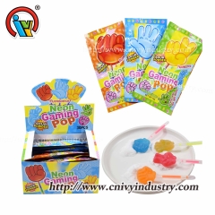 rock paper scissors lollipop candy with sour powder candy wholesale