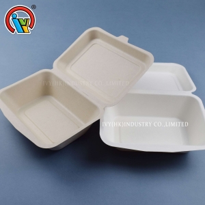 Lunch box en pulpe de bagasse biodégradable
